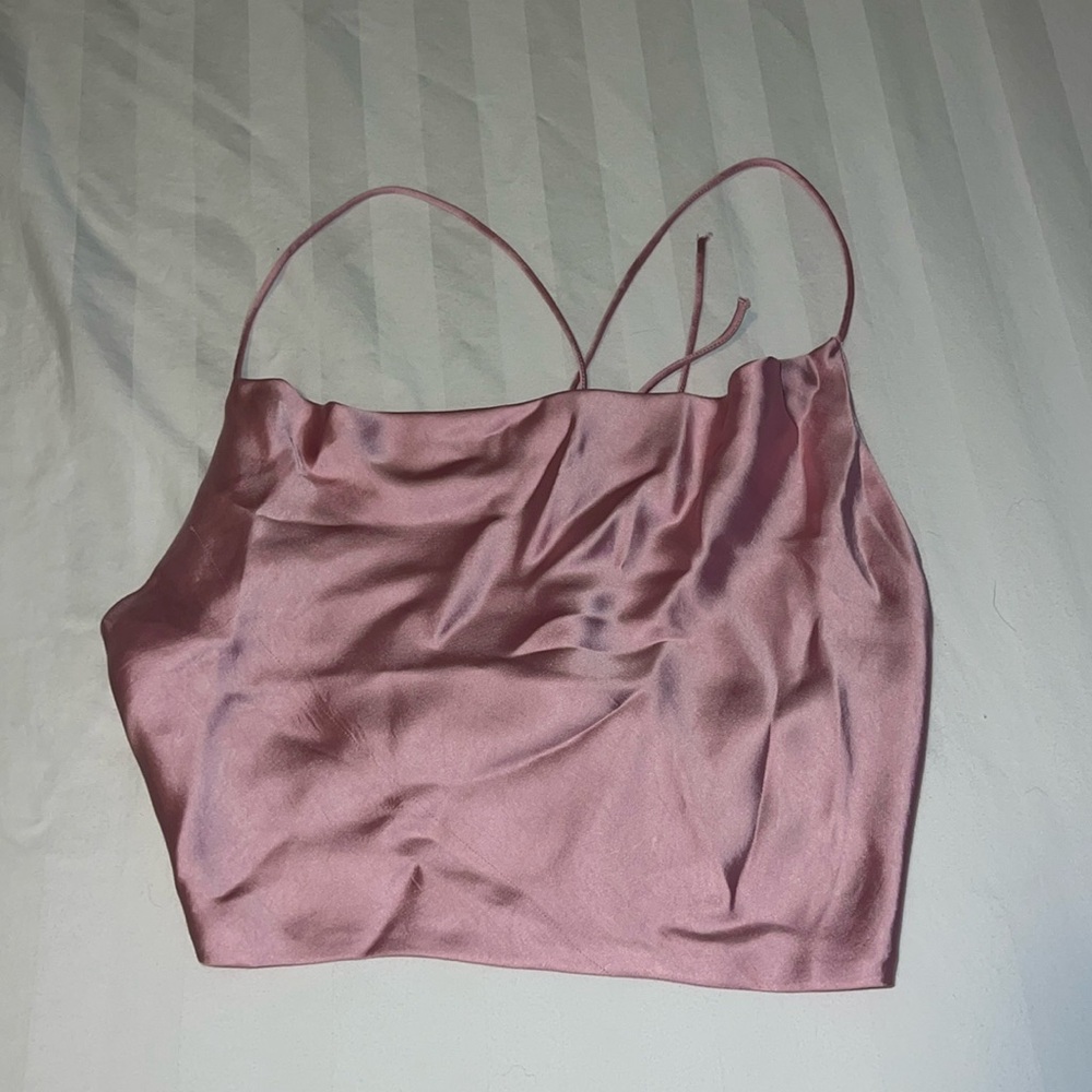 Zara silk open back crop top